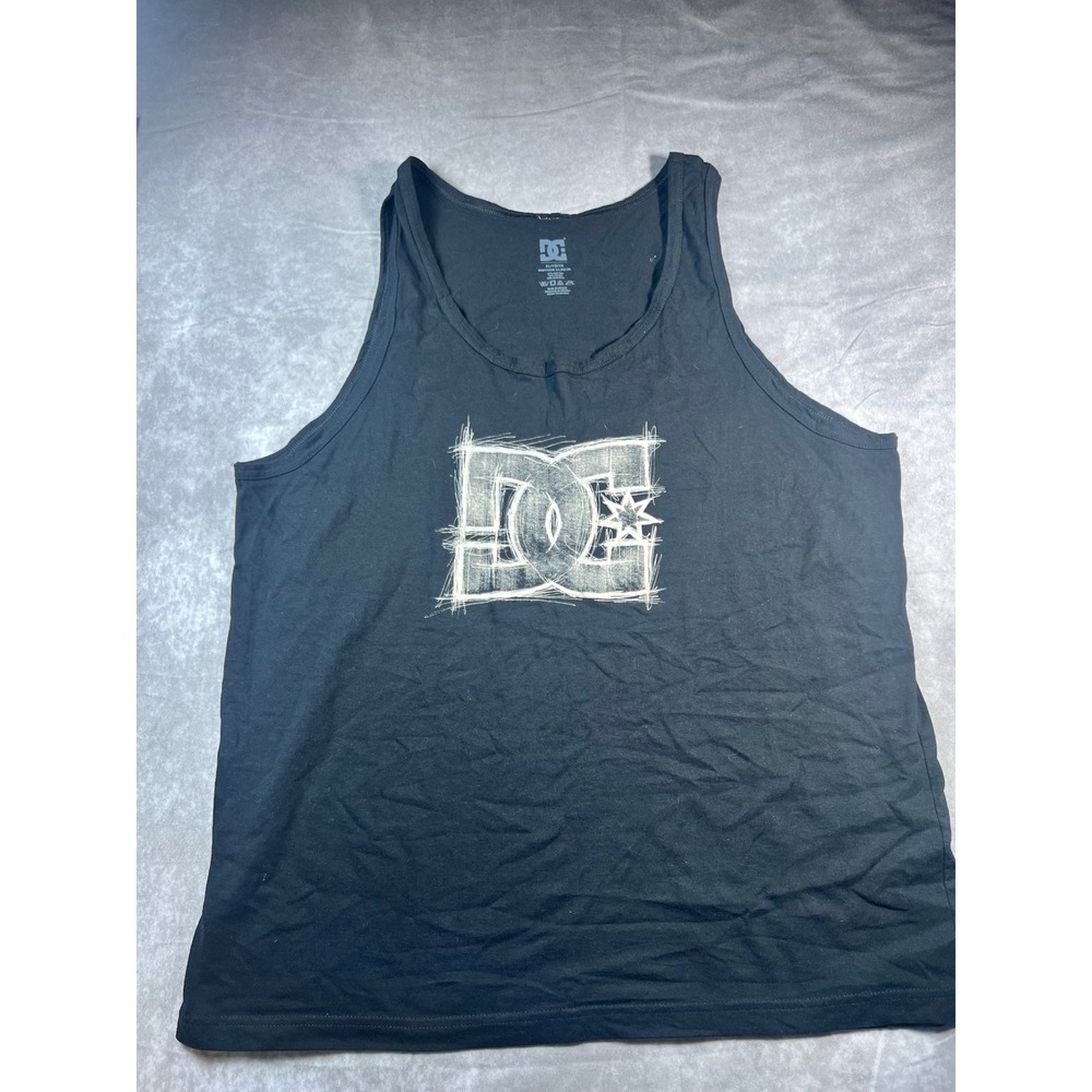 DC Shoes Tank Top Men XL Black Graphic Sketch Logo Sleeveless Cotton Skate Shirt
